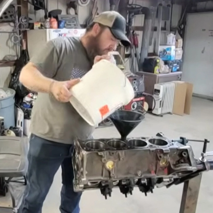 Why Pouring Concrete In Your Engine Block Makes Unexpected Sense (Just Aim Right)